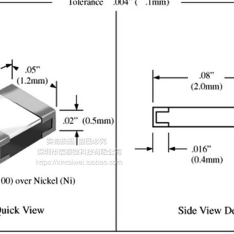 0805体积 100NF 0.1UF 104K 50V 贴片电容 10% 100个3元