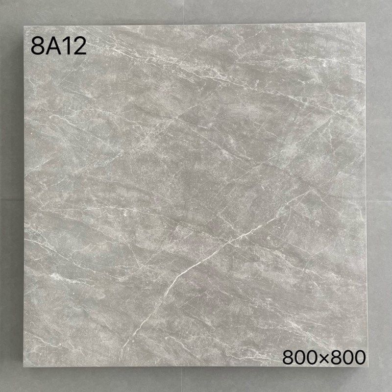 广东佛山瓷砖800x800微水泥哑光仿古砖客厅灰色大理石防滑地砖