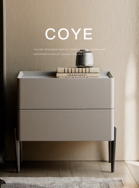 （现货)已夏意式极简多功能床边柜高级感可充电智能烤漆床头柜全1