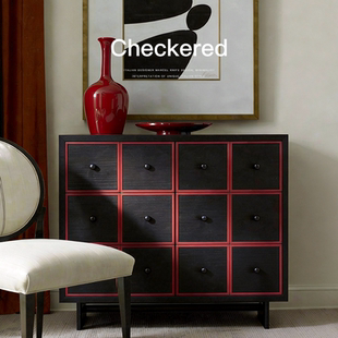 已夏墨格中古复古储物白蜡木实木斗柜客厅餐厅靠墙柜收纳储餐边柜