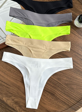 tback无痕内裤女丁字裤一片式性感豹纹运动健身瑜伽丁裤女日常穿