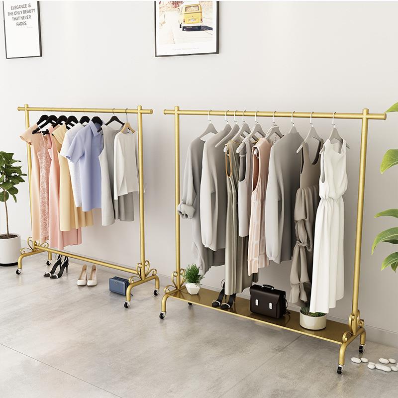 服装店展示架落地挂衣架女童装龙门单双杆摆摊晾货架专用移动带轮