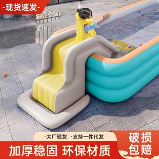 室内充气滑滑梯家用便携收纳充气滑滑梯淘气堡滑梯游泳池室内滑梯