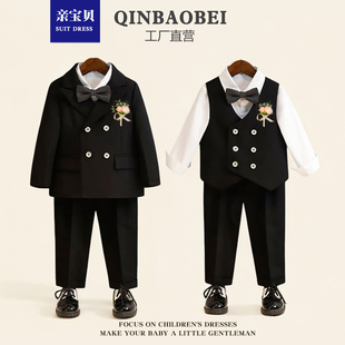 儿童西装套装男童夏季英伦风花童周岁生日西服钢琴主持人演出礼服