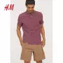 Áo thun ngắn tay nam H & M Top 2019 Mùa hè Phong cách mới thun thun cotton mỏng sơ mi HM0796771 - Polo áo phông polo