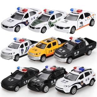 万向警车可开门仿真模型电动汽车110公安男孩宝生日玩具六一礼物