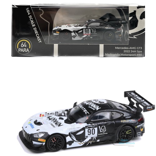 Para 1 64 合金 奔驰AMG GT3 Spa 赛车熊猫涂装模型玩具摆件礼品