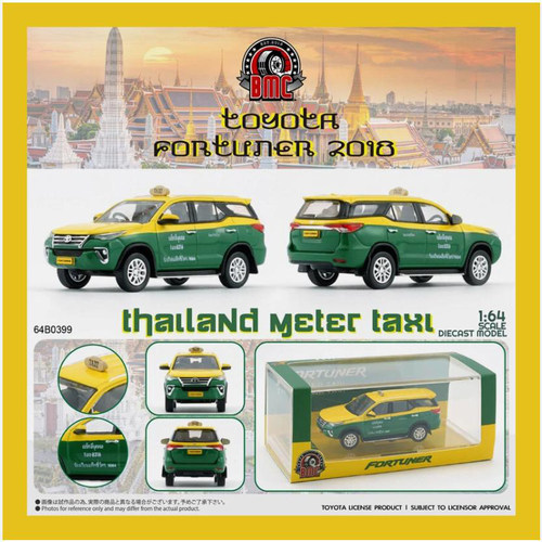 BM 1 64 丰田Fortuner 2018 SUV Taxi 泰国的士 汽车模型合金车