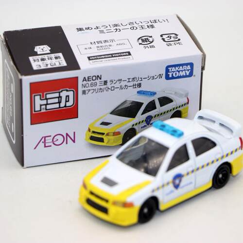 TOMY多美卡AEON永旺限定 三菱EVO IV警车模型 合金玩具车摆件