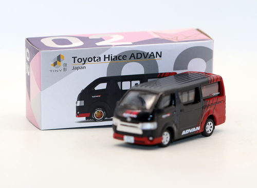 Tiny 02微影日版 1 64 Hiace海狮面包车Advan赛车运输车模型 合金