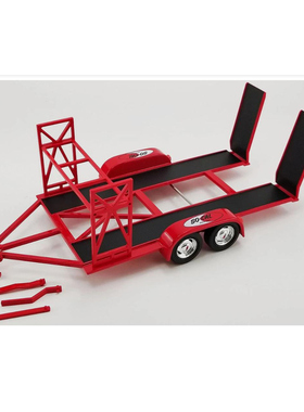 合金 1 18 Tandem Car Trailer 双轴拖车重型半挂车模型摆件