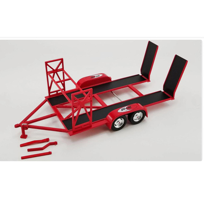 合金 1 18 Tandem Car Trailer 双轴拖车重型半挂车模型摆件