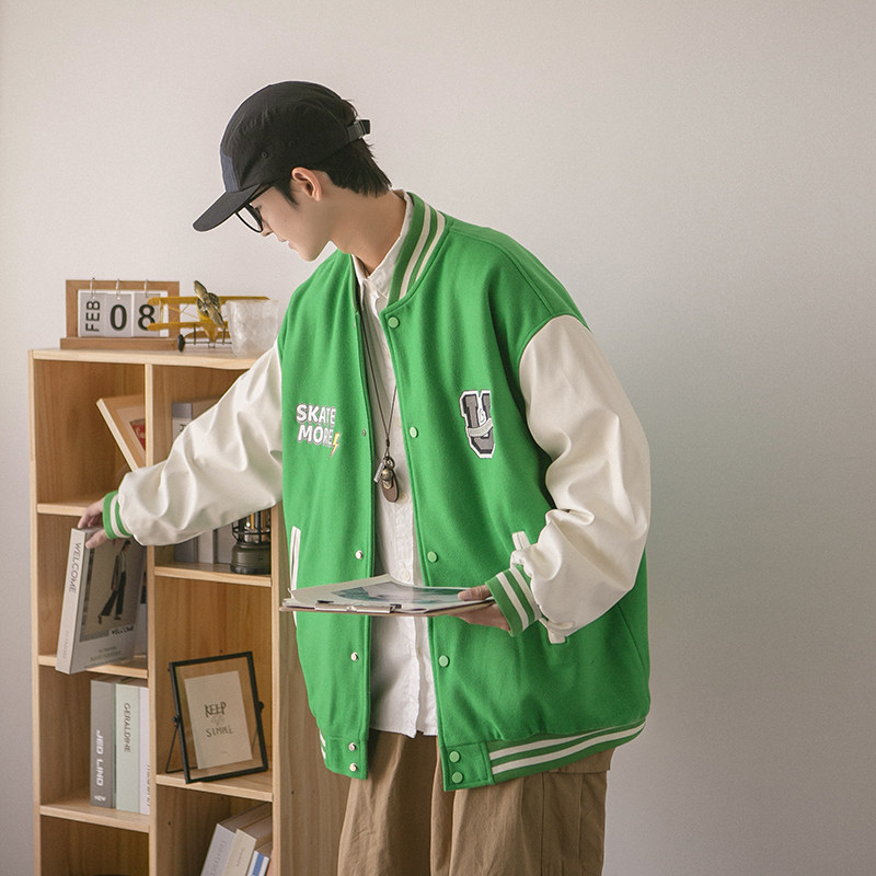 2022冬季新款日系刺绣拼接皮革加加厚服B225-W8391-P135-X158,男装棉衣,电商B225