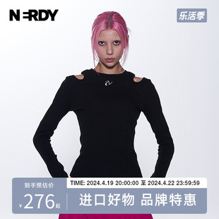 显瘦长袖 修身 女款 NERDY2023秋季 新品 T恤甜酷潮牌打底上衣时尚