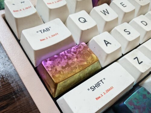 冰晶钛tc4钛合金炫彩键帽r2 1.75u caps lock键大小写切换