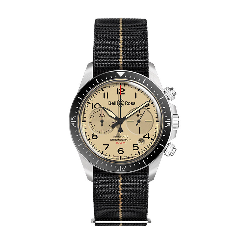 bell&ross柏莱士瑞士表机械手表全自动腕表复古男士帆布款航空表