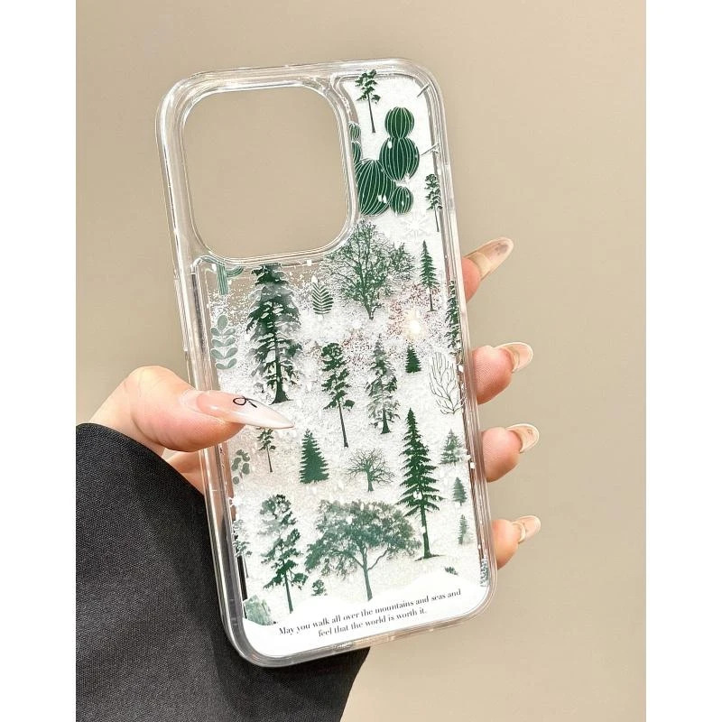 ins圣诞雪山森林流沙适用苹果16/