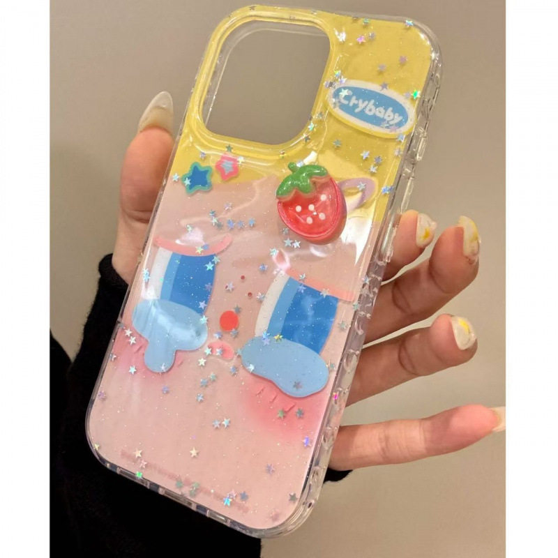 卡通立体草莓发卡哭娃小熊挂链iphone16promax苹果15pr手机保护壳,手表,配件,淘宝优惠券,粉丝福利购,淘宝优惠卷