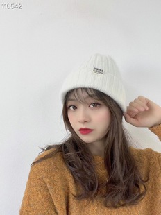 新秋冬韩国代购 兔毛保暖冬帽1982卷边毛线帽男女网红百搭潮针织帽