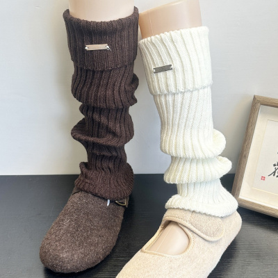 2025新款加厚咖啡色袜套女秋冬季