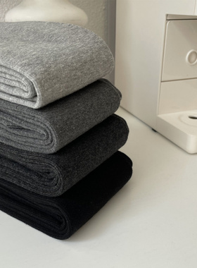 秋冬燕麦白色800D婴儿绒保暖微压显瘦精梳棉细条纹打底连裤袜子女