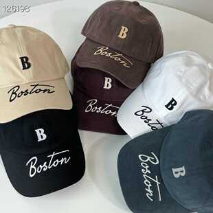 韩国进口东大门TNC代购字母软顶磨毛秋冬款鸭舌棒球帽子秋冬季