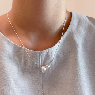 韩国小众设计感项链女时尚高级感简约大小球蛇骨链颈链锁骨链配饰