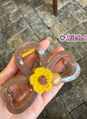 【实拍】ins韩国新款针织黄色花