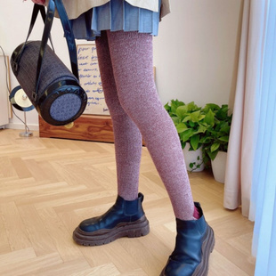 韩国东大门老板娘花纱连裤袜羊绒混纺条纹打底袜显瘦保暖针织潮袜