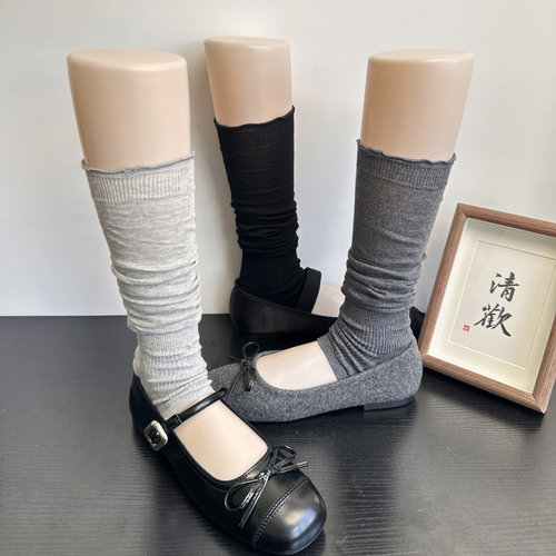 miu系灰色踩脚袜套女夏季薄款中