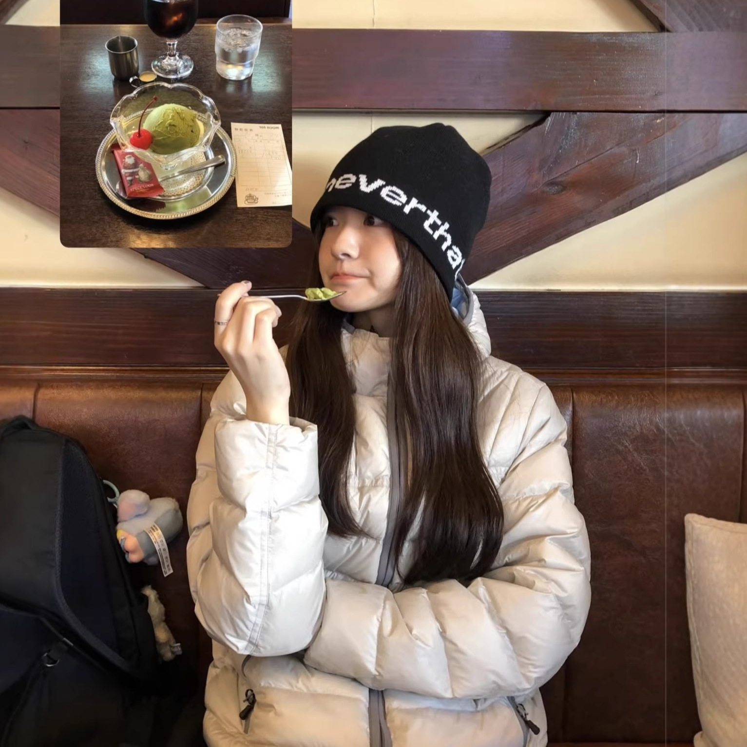 刺绣连帽排骨羽绒服外套男女同款冬季白鸭绒保暖女士拉链时尚休闲