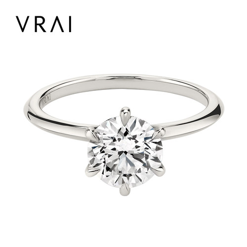 VRAI芮爱培育极简刀臂圆钻婚戒