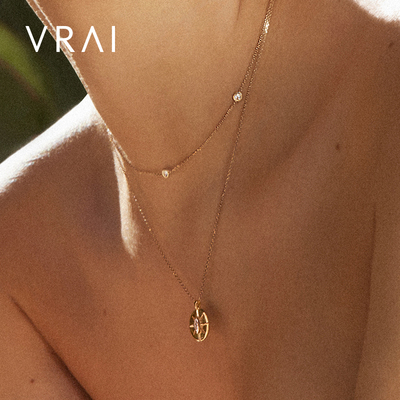 【培育】VRAI芮爱 刀臂包镶马眼项链 培育钻石18K金链 叠戴