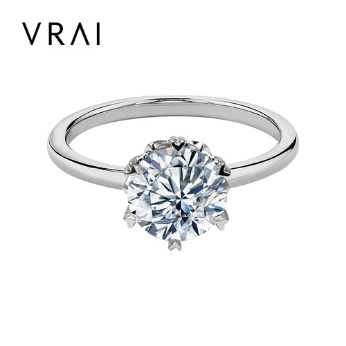 芮爱VRAI心形六爪圆钻婚戒