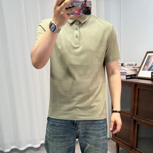 夏季亚麻短袖T恤男士凉感