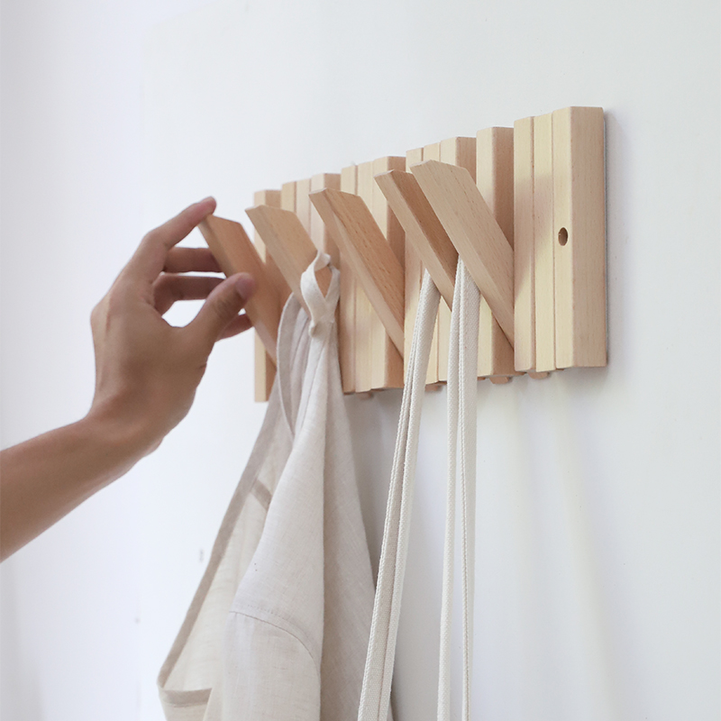 北欧挂钩墙上壁挂实木挂衣架