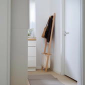 实木落地不占空间挂衣架小户型角落转角收纳架原木日式 窄小衣架