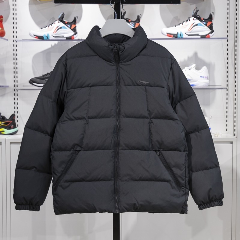 李宁保暖立领短款男子羽绒服