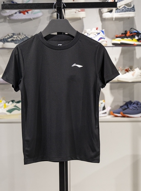 正品李宁儿童短袖T恤2025新款速干凉爽透气青少年圆领上衣YTSV135