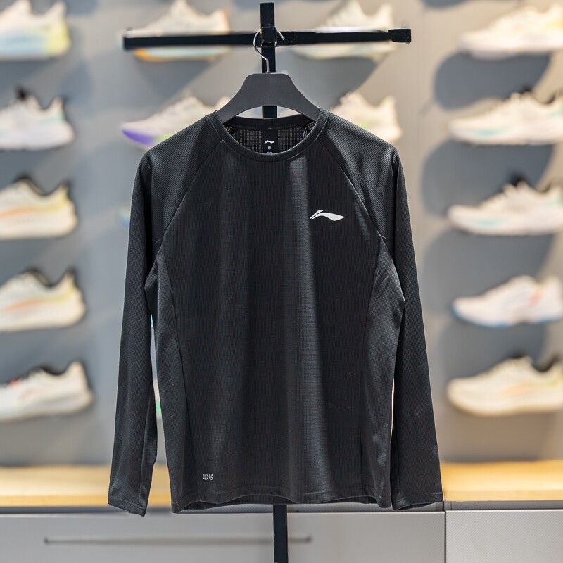 正品李宁长袖T恤男2026跑步上衣速干凉爽圆领针织运动服ATLW017