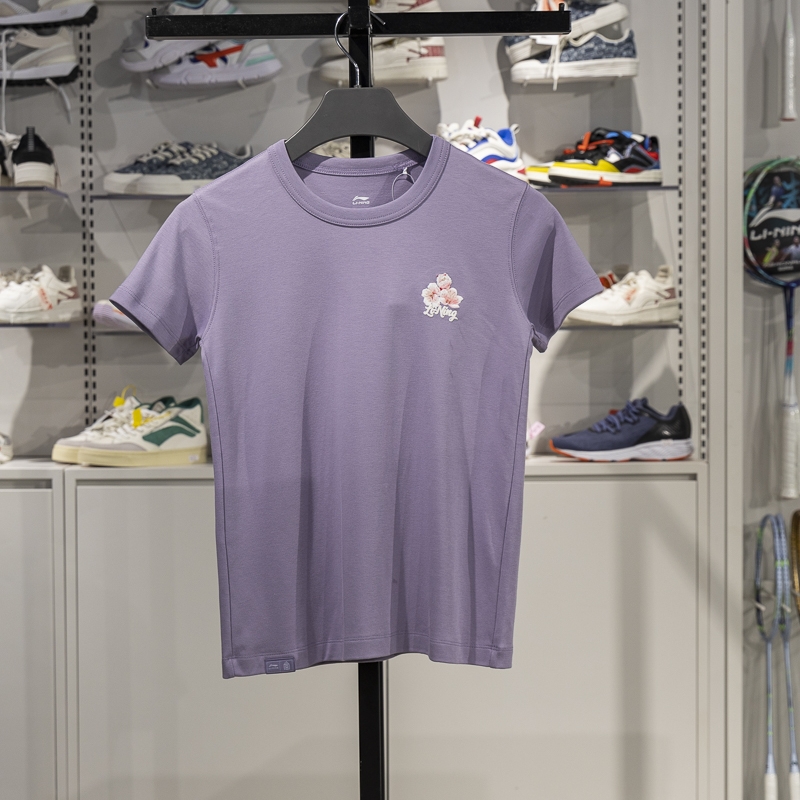 李宁短袖女子印花短袖T恤