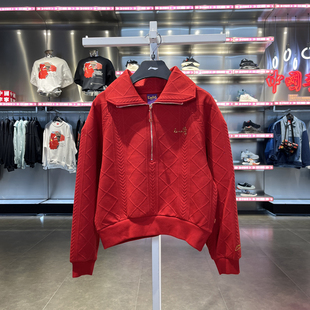 正品 AWDU048 李宁2024春秋卫衣女子日进斗金运动休闲宽松套头衫