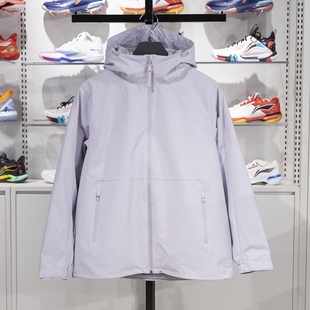 正品李宁女子运动风衣冬季三合一羽绒内胆宽松连帽外套AWBU026