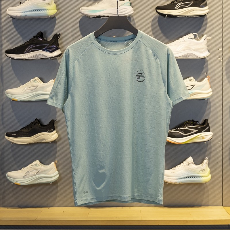 正品李宁短袖T恤男子2025秋季新款专业跑步速干透气运动服ATSV367