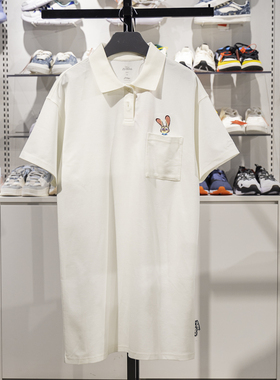 正品李宁女子短袖连衣裙新款疯狂动物城联名宽松休闲长T恤ASKT012