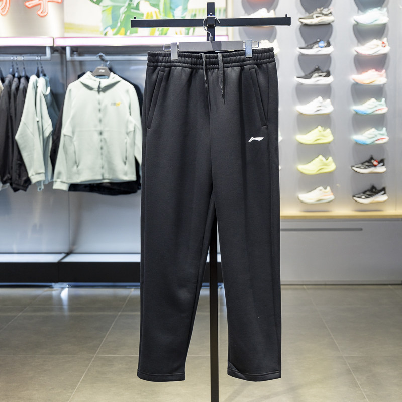 李宁直筒男子保暖反光卫裤