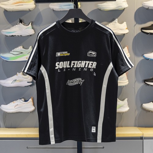 李宁短袖男子宽松短袖文化衫