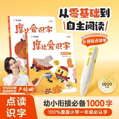 摩比爱识字全套识字卡片启蒙幼儿