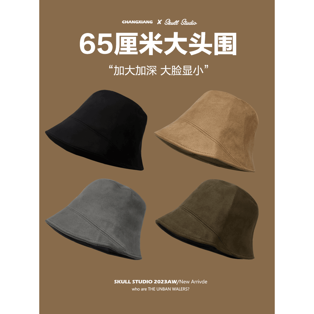 秋冬渔夫帽女黑色氛围感方圆脸