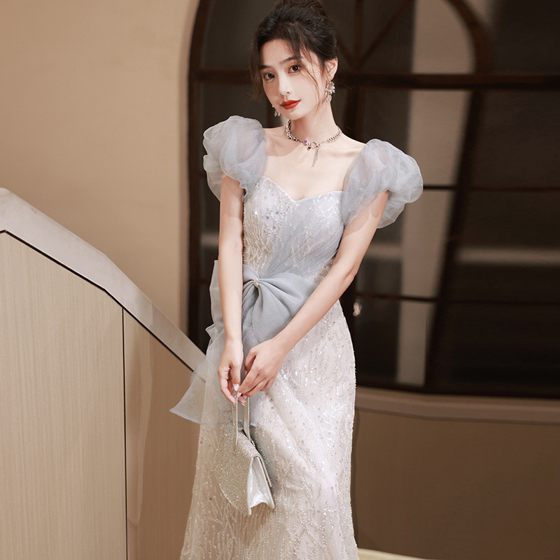 日本品质高级感晚礼服裙女2025新款高端轻奢小众生日婚纱舞台主持